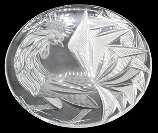 Mid-Century Modern Bohemian Czech Glass Plate