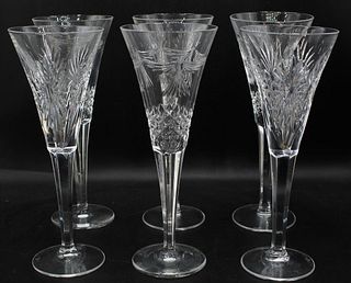 (6) Waterford Champagne Flutes