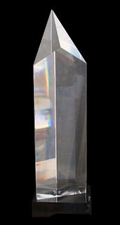 Contemporary Abstract Lucite Sculpture, Signed