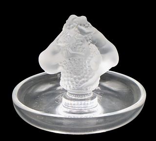 Lalique Frosted Glass "Roxane" Ring Holder