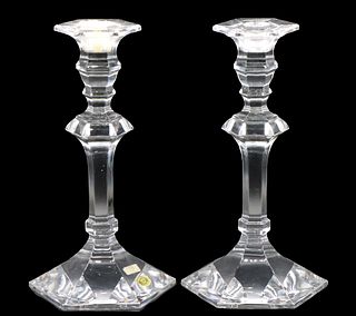Pair of Val S'Lambert Glass Candlesticks