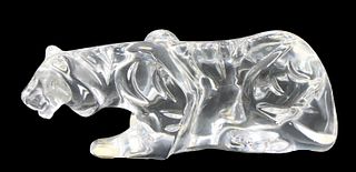 Baccarat Glass Tiger Figurine Paperweight