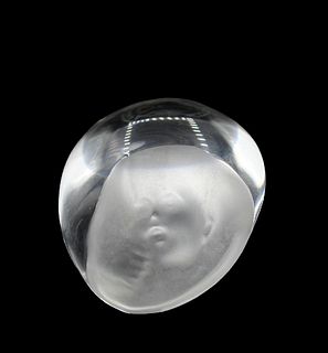 Baccarat Abstract Face Paperweight