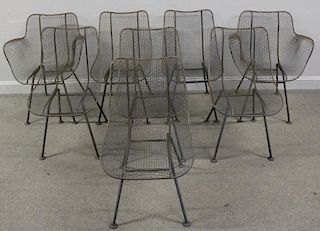 Midcentury Set of 8 Woodard Sculptura Chairs.