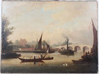 Late 18th Early 19th Century European Canal Scene