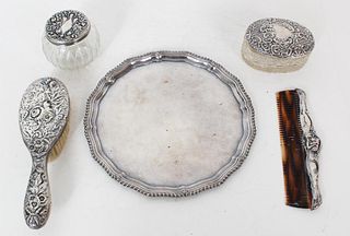Assorted Silver & Silver Plated Articles, 5 Pcs