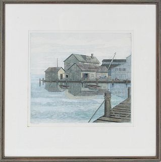 'The Boat Yard', Signed Lithograph