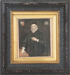 Engraved Portrait of a Man in Antique Frame