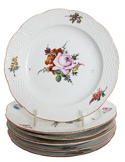 (6) Meissen Floral Plates