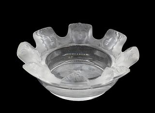 Small Lalique Dish with Faces