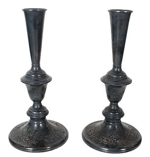 Pair of Gorham Candle Sticks, Weighted