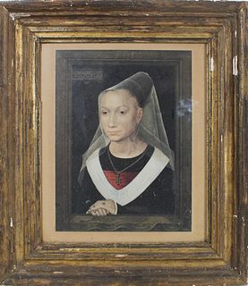 Portrait of Medieval Lady in Antique Frame