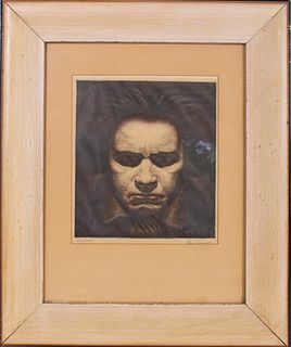 Portrait of Beethoven, Signed Lithograph