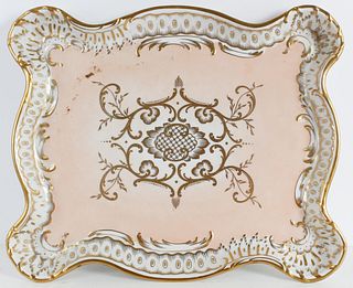 Gilt Painted Porcelain Vanity Tray