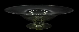 Mid Century Art Glass Footed Bowl