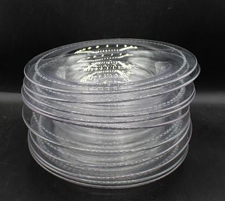 Set of 10 Steuben Clear Glass Soup Bowls