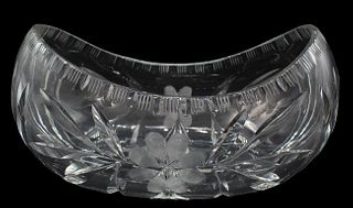 Cut Glass Bowl, Canoe Form