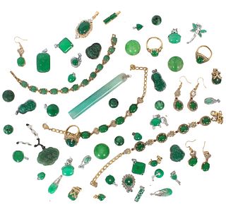 (54) Pcs Misc Green Costume Jewelry