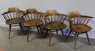 Set of 4 George Nakashima Captain's Chairs.