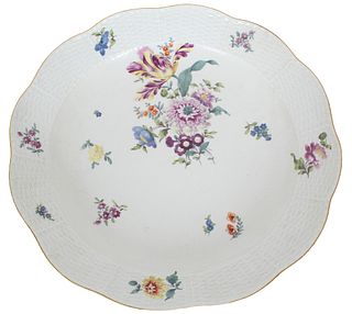 Meissen Floral Hand Painted Porcelain Charger