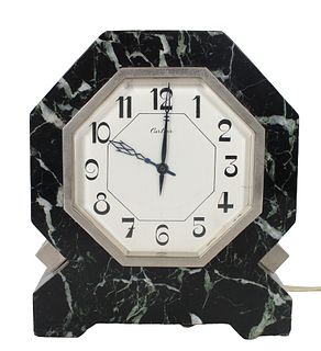 Vintage Cartier Electric Black Marble Desk Clock