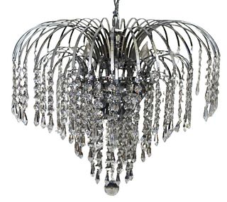 Large Contemporary Waterfall Crystal Chandelier