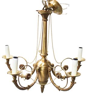 Neoclassical Style Bronze Chandelier