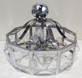 Unusually Large F. Cooper Chrome Chandelier