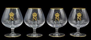 (4) St Louis Crystal Napoleonic Brandy Snifters