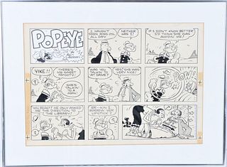 Popeye Sunday Comic Strip, Bud Sagendorf, 1987