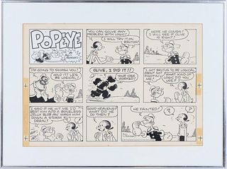 Popeye Sunday Comic Strip, Bud Sagendorf, 1987
