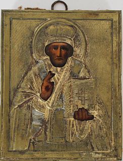 19th C. Russian Icon of St. Nicholas