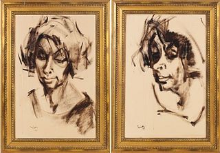 (2) Mid-Century Portraits of A Woman, Signed