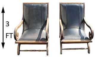 Pair of Leather Arm Lounge Chairs