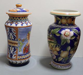 (2)  Daruta Style Porcelain Urns