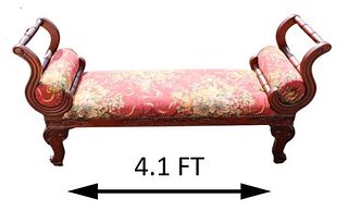 Upholstered Wooden Handle Bench