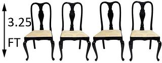 (4) Antique Slipper Mahogany Chairs