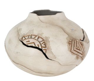 Native American Ceramic Vase, Signed