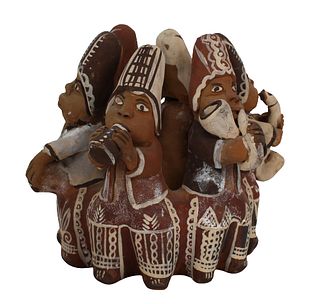 Peruvian Folk Art Musician Group Ceramic