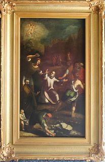 Antique Religious Scene, Oil on Canvas 18th/19th C