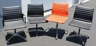 (4) Leather & Chrome Office Chairs