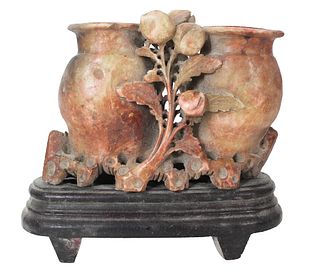 Chinese Stone Vessel on Stand