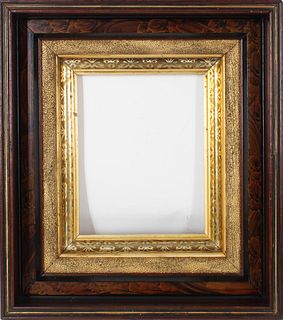 19th C American Walnut & Gold Leaf Victorian Frame