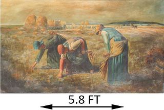 After Jean Francois Millet, "The Cleaners" O/C
