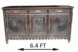Antique French Hand Carved Sideboard