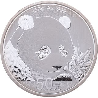 MONEDA CONMEMORATIVA CHINIESE PANDA 2018 EN PLATA .999  Peso: 150.0 g