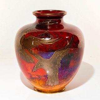 Harry Nixon (British 1886-1955) Flambe Vase with Ravens