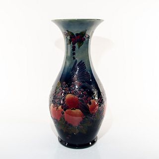 Moorcroft Pottery Large Vase, Finches and Fruits