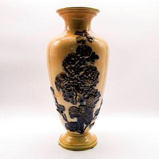 Doulton Burslem Art Nouveau Vase Cobalt Blue Flowers Gold