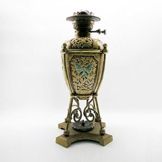 Doulton Lambeth Mark V Marshall Stoneware Oil Lamp